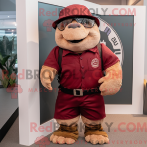Maroon Glyptodon mascot...