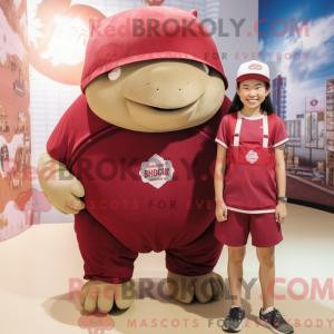Maroon Glyptodon mascot...