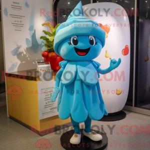 Cyan Cherry maskot kostume...
