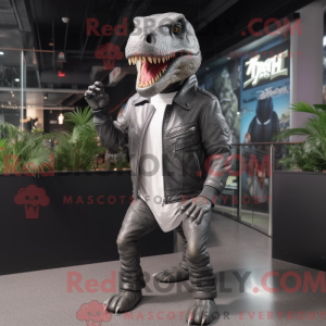 Grå Tyrannosaurus maskot...