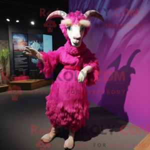 Magenta Angora geit máscara...