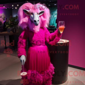 Magenta Angora geit máscara...