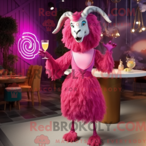 Magenta Angora geit máscara...