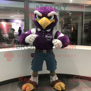 Lilla Falcon maskot kostume...