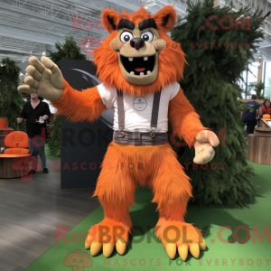 Orange Werewolf mascot...