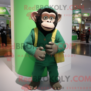Grøn chimpanse maskot...