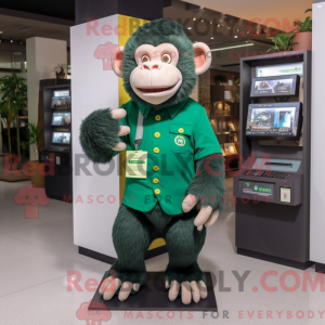Grön sjimpans maskot drakt...