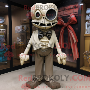 Beige Undead mascot costume...