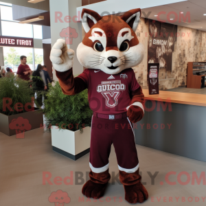 Maroon Bobcat maskot...