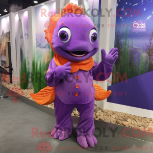 Purple Goldfish mascot...