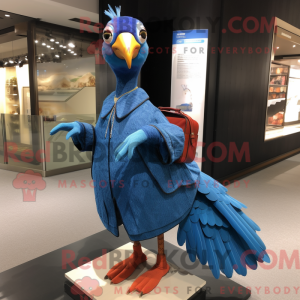 Blå Fasan maskot kostume...