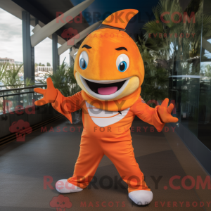 Orange sværdfisk maskot...