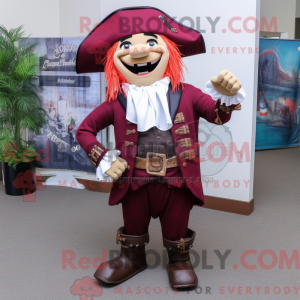 Maroon Pirate Maskot Drakt...