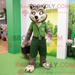 Olive Wolf maskot kostume...