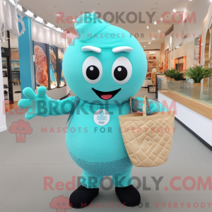 Cyan Ice Cream Cone maskot...