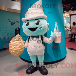 Cyan Eistüte Maskottchen...