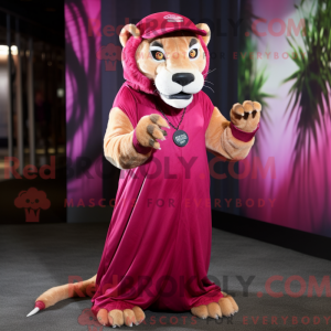 Magenta Smilodon mascot...