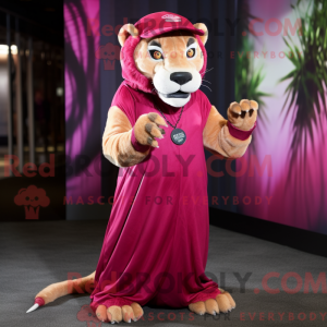 Magenta Smilodon maskot...