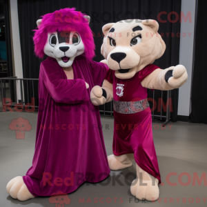 Magenta Smilodon maskot...