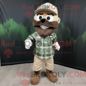Beige Grøn Beret maskot...