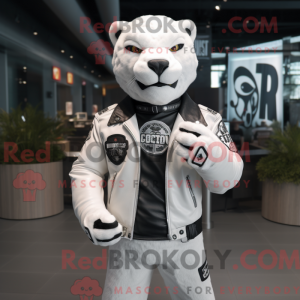 White Jaguar mascot costume...