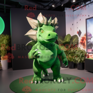 Green Triceratops mascot...