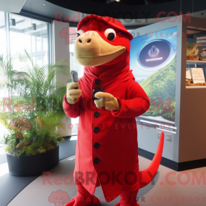 Red Lizard-maskotdraktfigur...