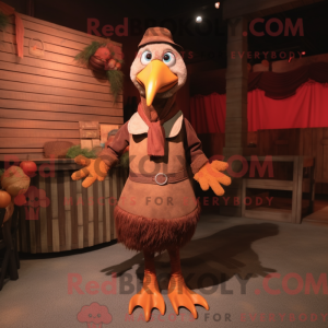 Rust Turkey mascot costume...