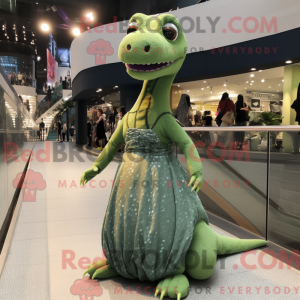 Oliven Diplodocus maskot...