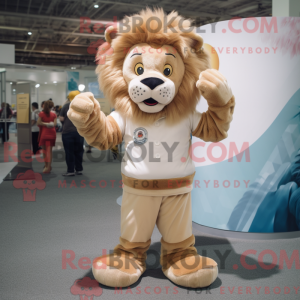 Beige Tamer Lion mascot...