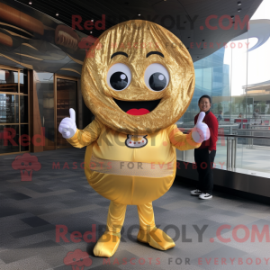 Gold Donut mascot costume...