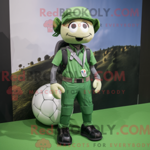 Grøn Fodbold maskot kostume...