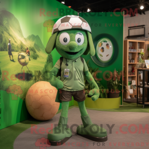 Grøn Fodbold maskot kostume...