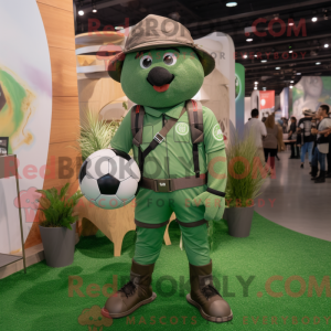 Grøn Fodbold maskot kostume...