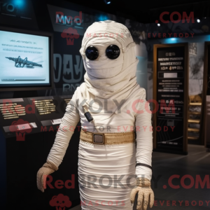 Hvid Mummy maskot kostume...