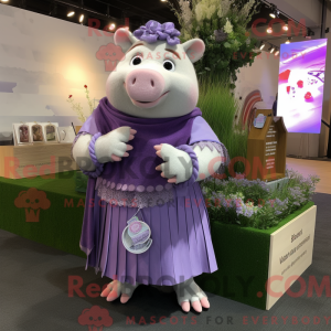 Lavender Sow mascot costume...