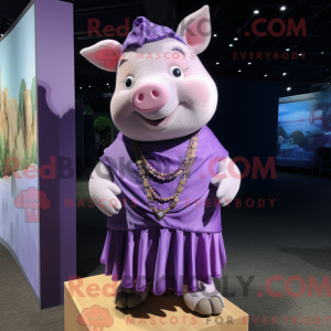 Lavender Sow mascot costume...