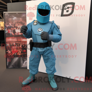 Teal Gi Joe mascot costume...
