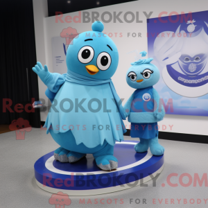 Cyan par skøjter maskot...