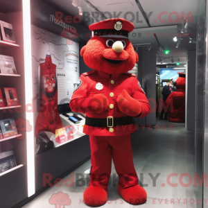 Red Police Officer mascot...