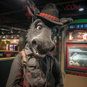 Black Donkey mascot costume...