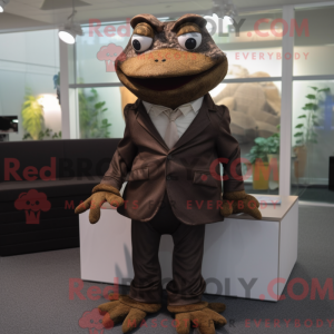 Brown Frog mascot costume...