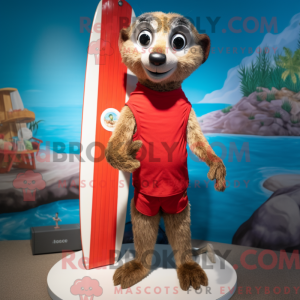 Red Meerkat mascot costume...