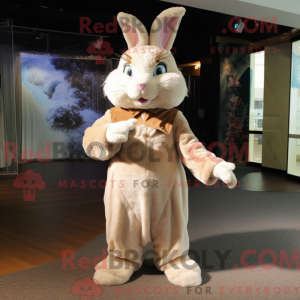 Beige Wild Rabbit mascot...