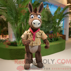 Brown Donkey mascot costume...