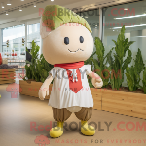 Beige Radish mascot costume...