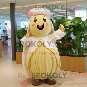 Beige Radish mascot costume...