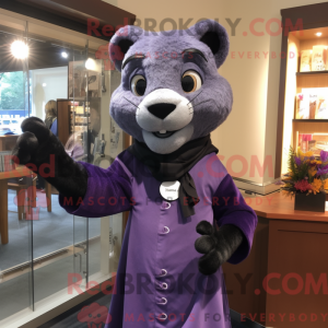 Lavendel Panther maskot...