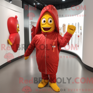 Red Baa mascot costume...