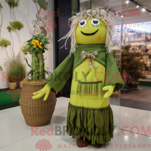 Oliven fugleskræmsel maskot...